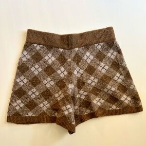 Zara Plaid Knit Shorts